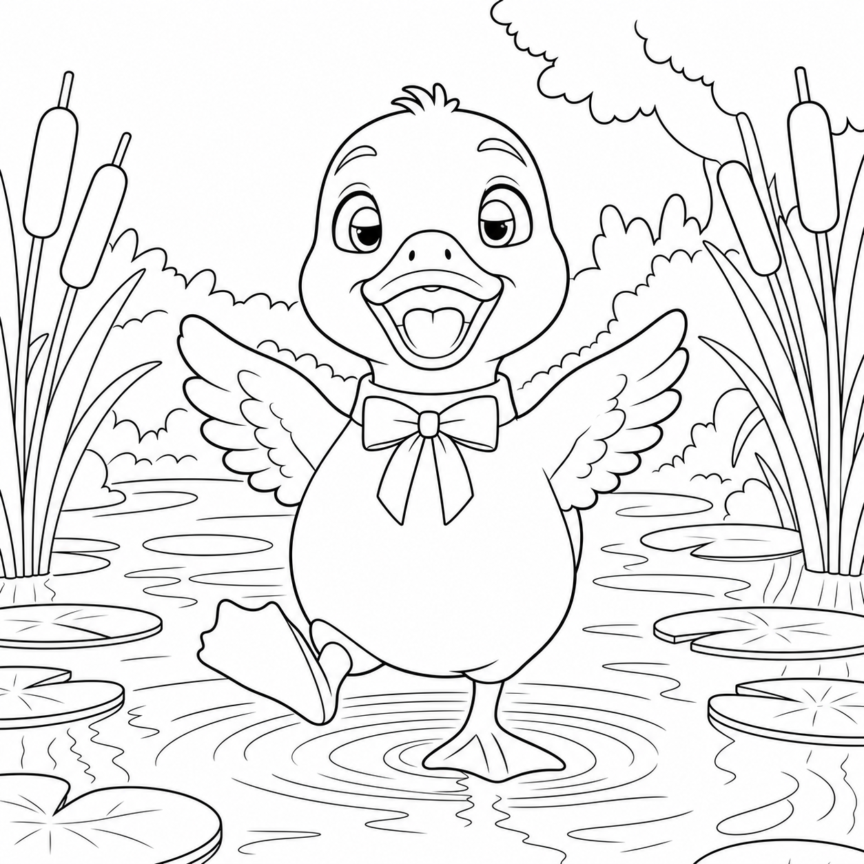 Daisy coloring page with scene