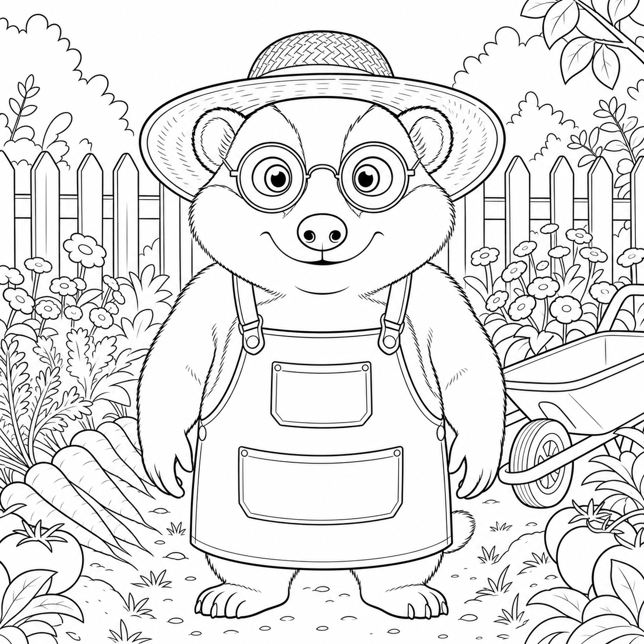 Mr. Bramble coloring page with scene