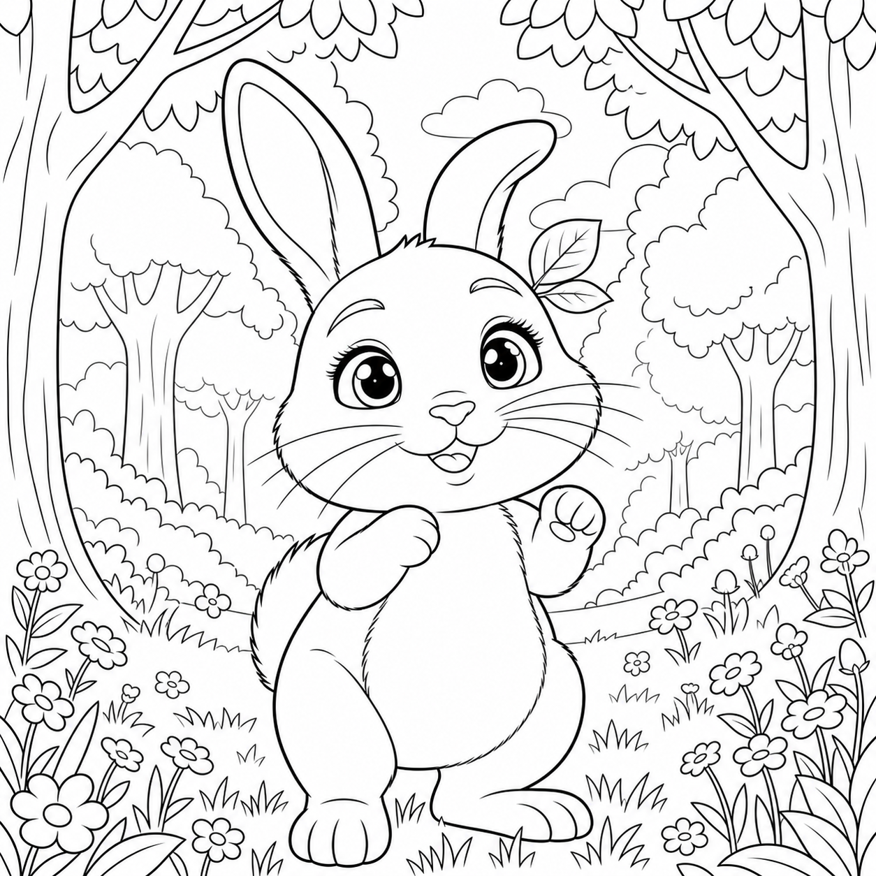 Pip coloring page with scene